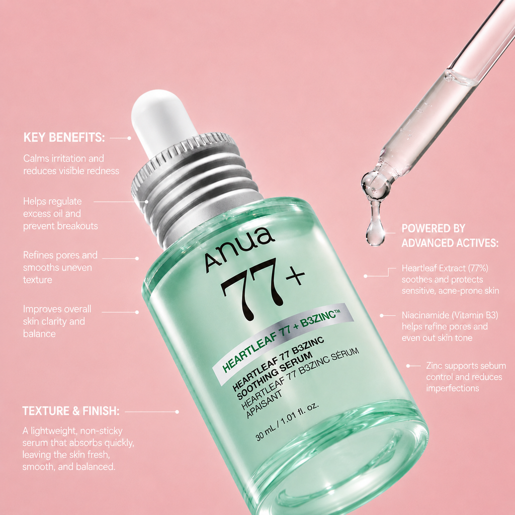 Anua Heartleaf 77 B3Zinc Soothing Serum 30ml